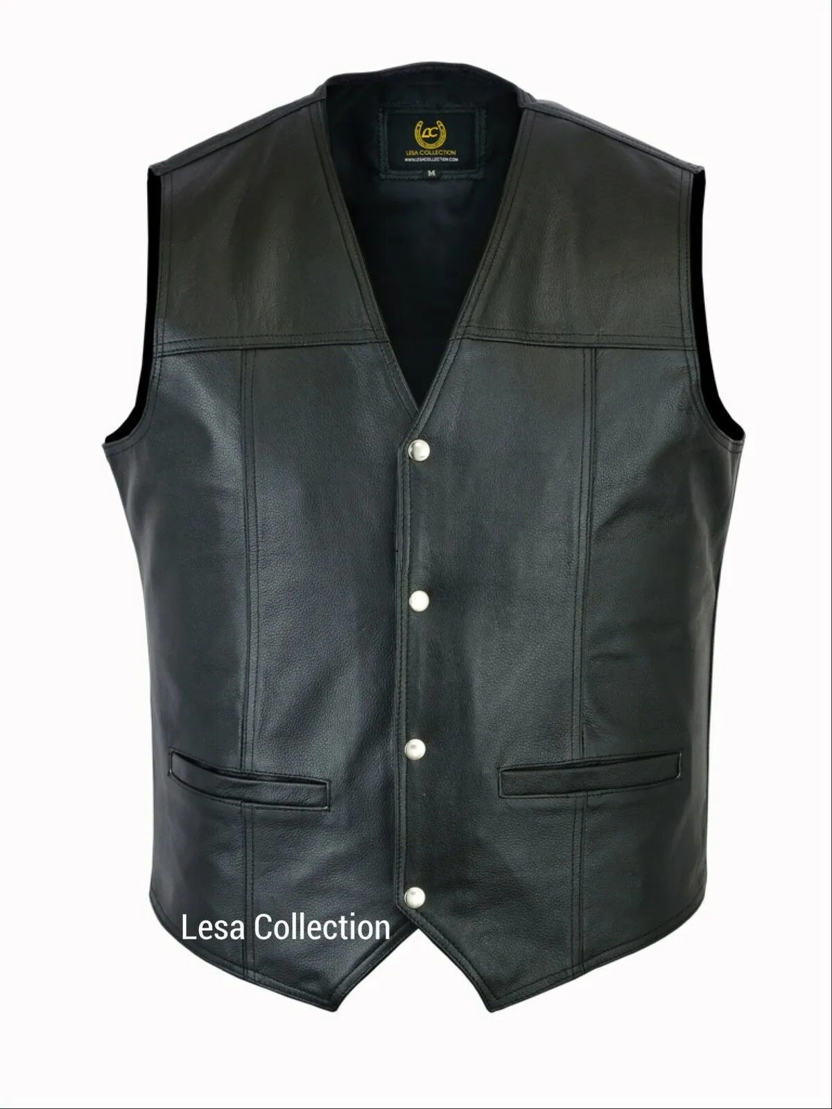 Leather Waistcoat Biker Vest Motorcycle Motorbike Leather Vest/ Embossed Eagle