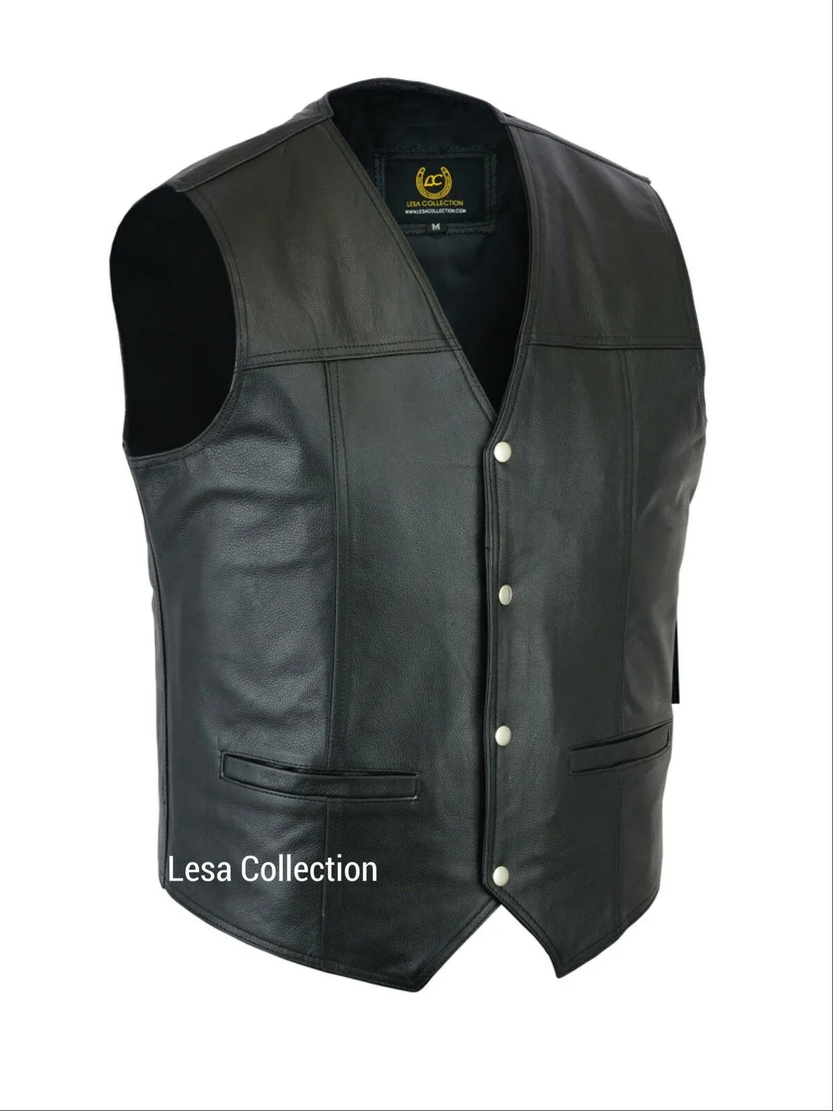 Leather Waistcoat Biker Vest Motorcycle Motorbike Leather Vest/ Embossed Eagle