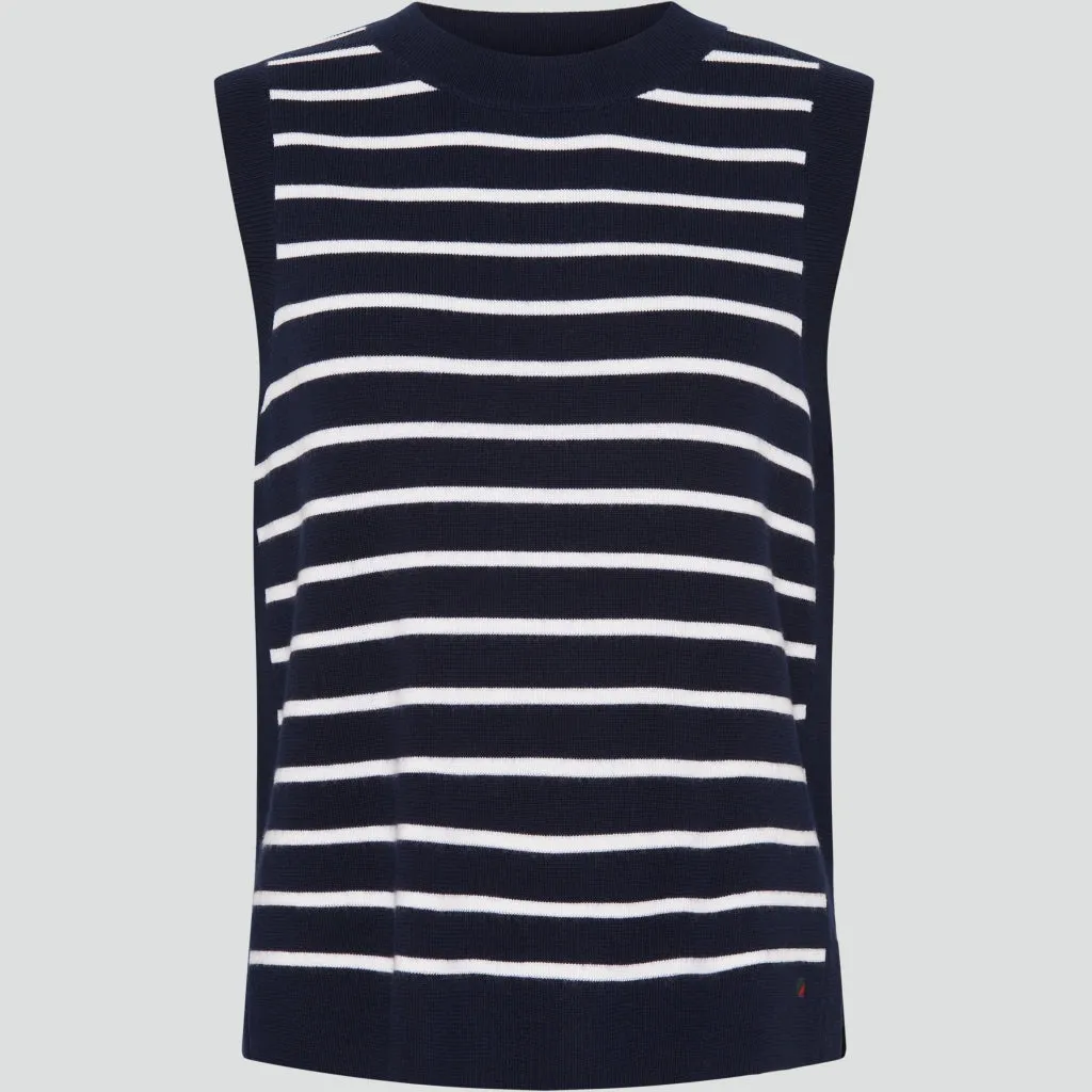 Lera Knit Vest - Dark Navy Stripe