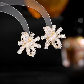 light luxury style high-end wedding earrings ribbon bow earrings