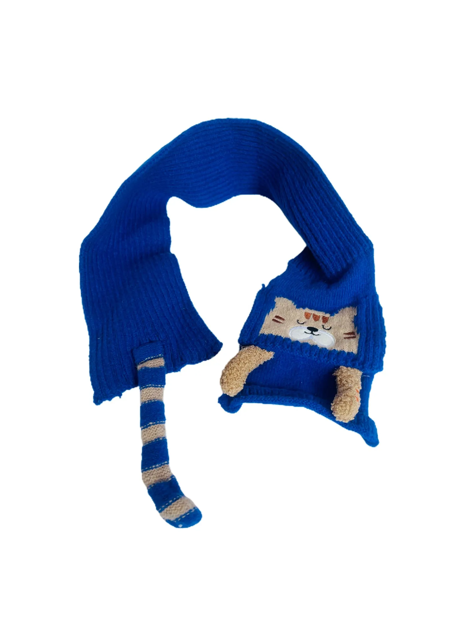 Little Surprise Box Woven Stretchable Woolen Winter Cap For Kids With Matching Neck Muffler Set (3-10Yrs)