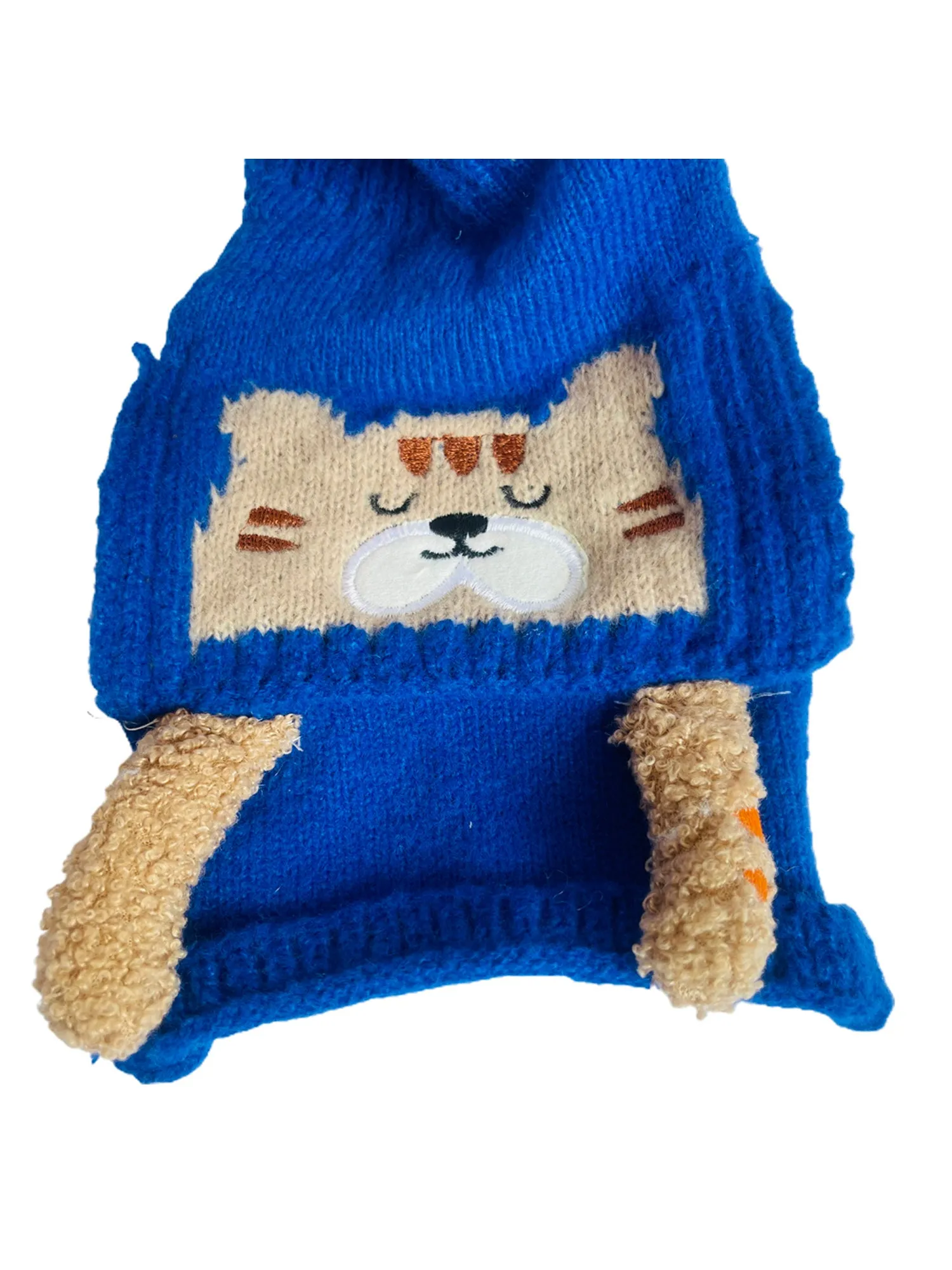 Little Surprise Box Woven Stretchable Woolen Winter Cap For Kids With Matching Neck Muffler Set (3-10Yrs)