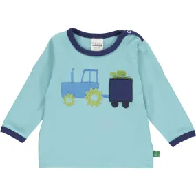 Long sleeve top- tractor appliqué