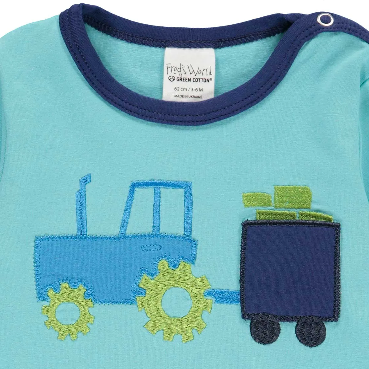 Long sleeve top- tractor appliqué