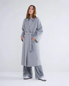 Long Wool Classic Coat in Cloud