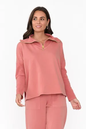 Malak Blush Half Zip Jumper