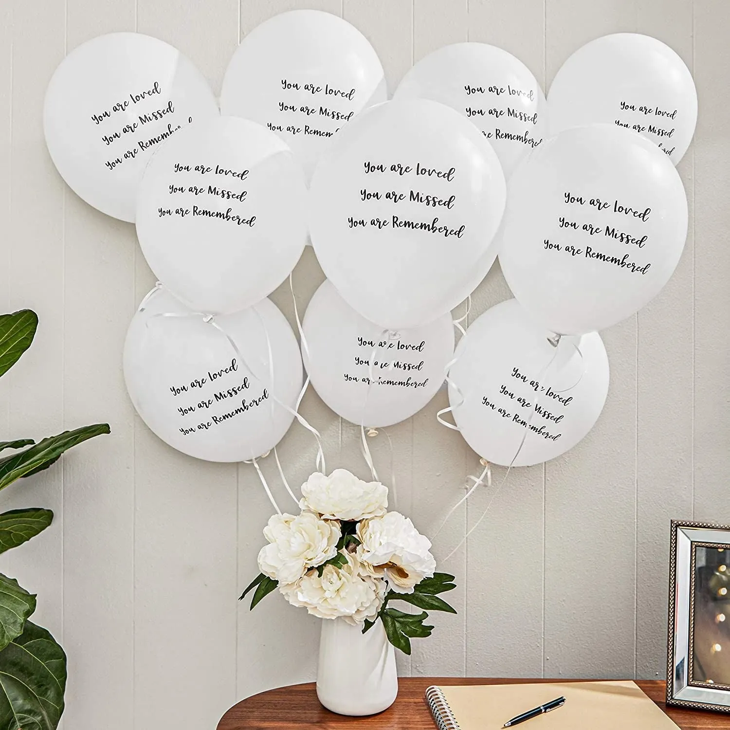 Memorial Balloons to Release in the Sky for Funeral Service, Celebration of Life (White, 12 In, 30-Pk)