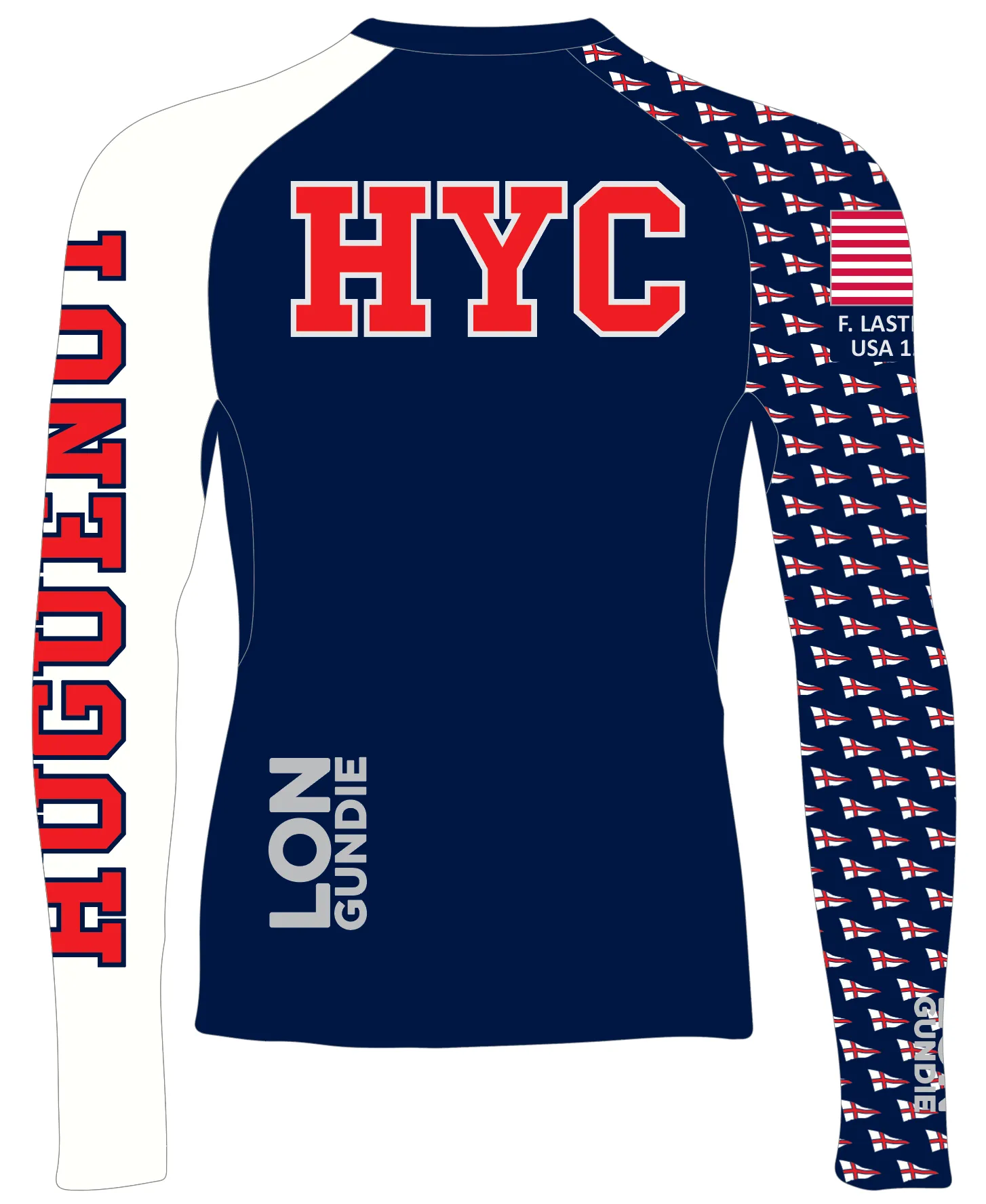 MEN TECH-TEE TOP LONG SLEEVE NAVY |  HUGUENOT YACHT CLUB | PSNLZ'D