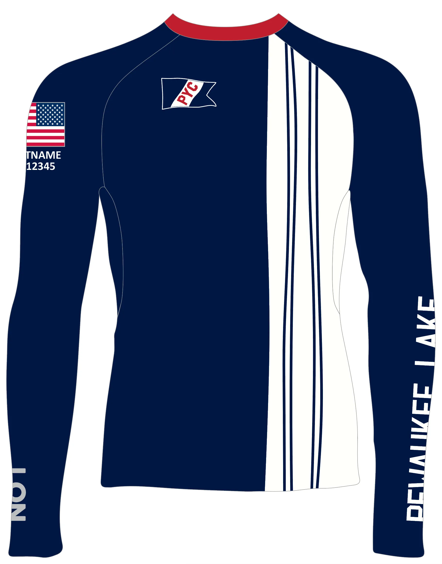 MEN TECH-TEE TOP LONG SLEEVE NAVY | PEWAUKEE YACHT CLUB | PSNLZ'D