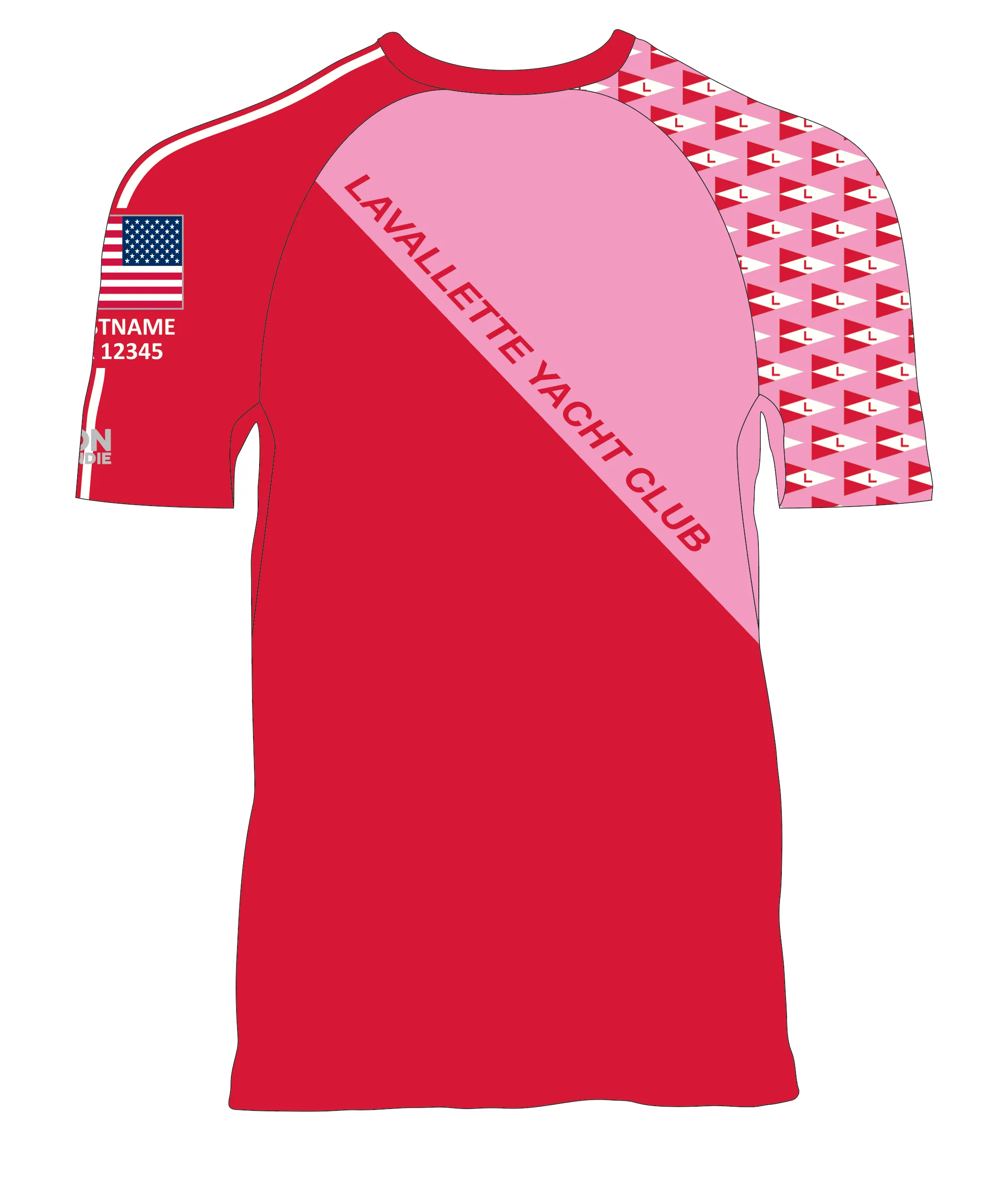 MEN TECH-TEE TOP SHORT SLEEVE PINK | LAVALLETTE YC | PSNLZ'D