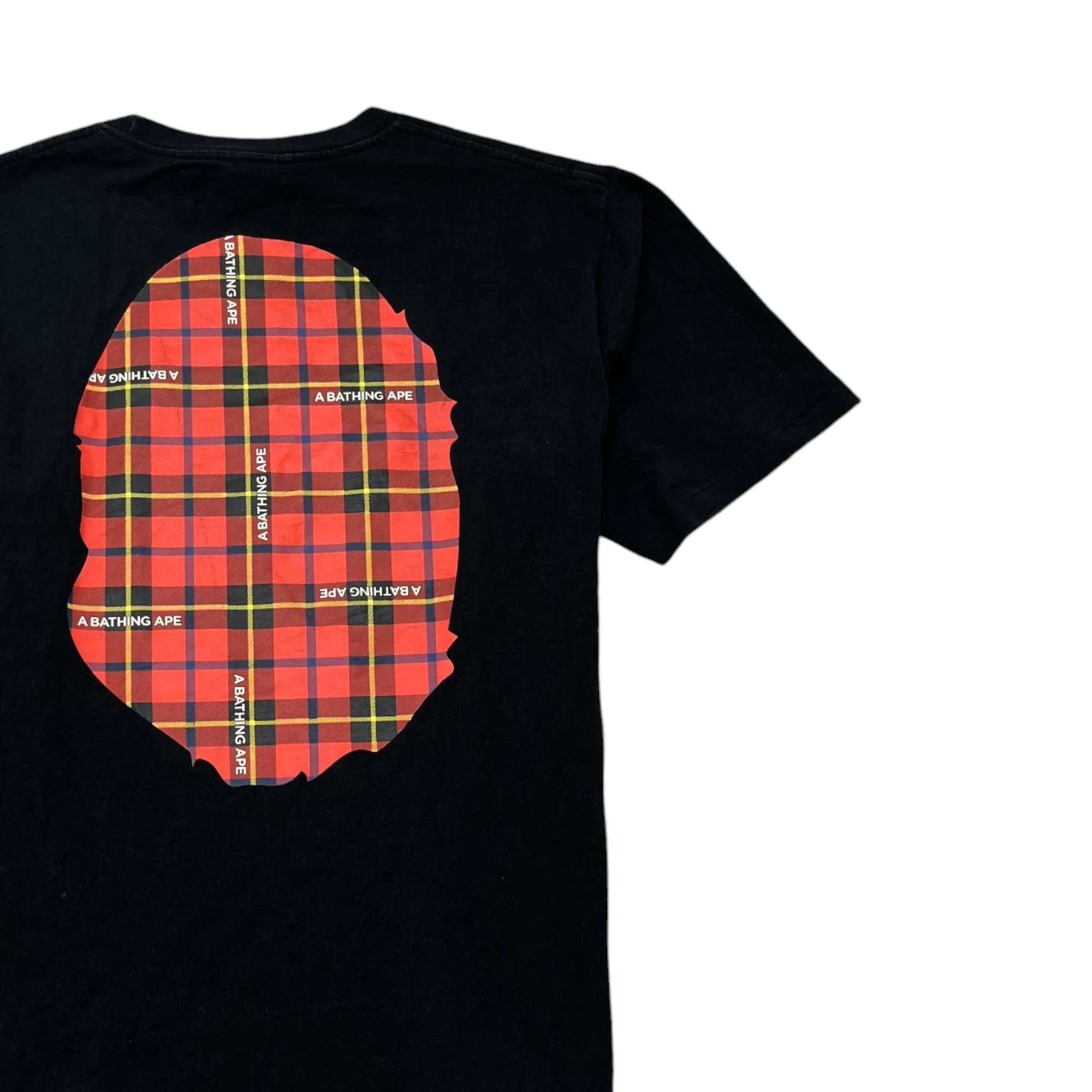 Men's Checked Logo T-Shirt Black Size L