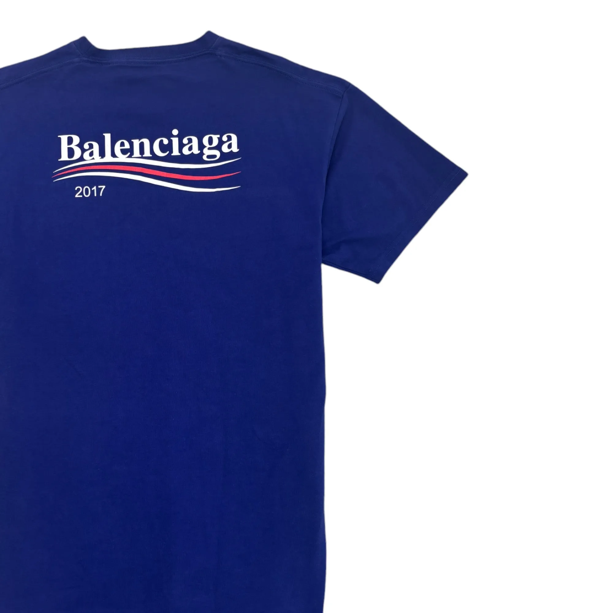 Men's Political Logo T-Shirt Blue Size XXS