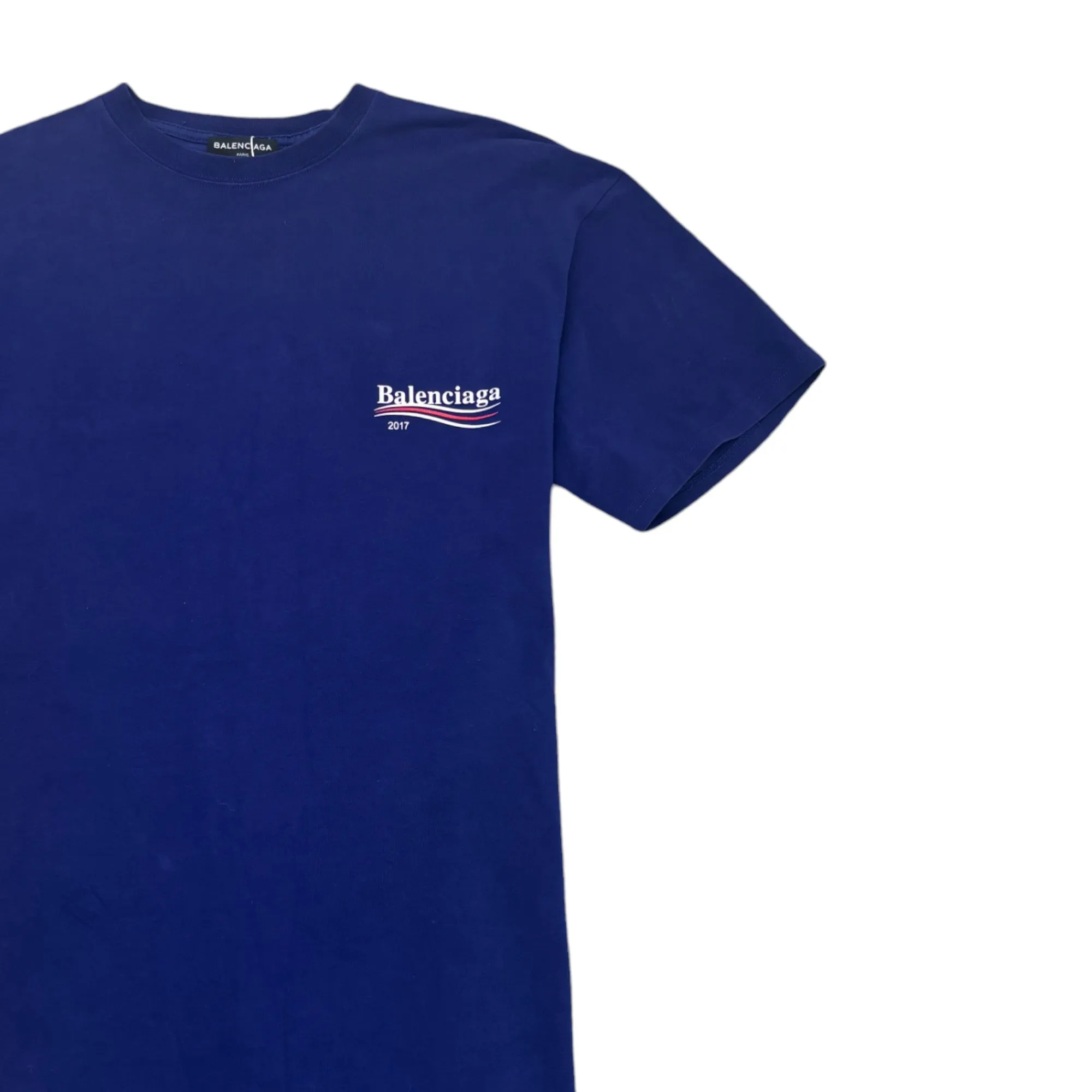 Men's Political Logo T-Shirt Blue Size XXS