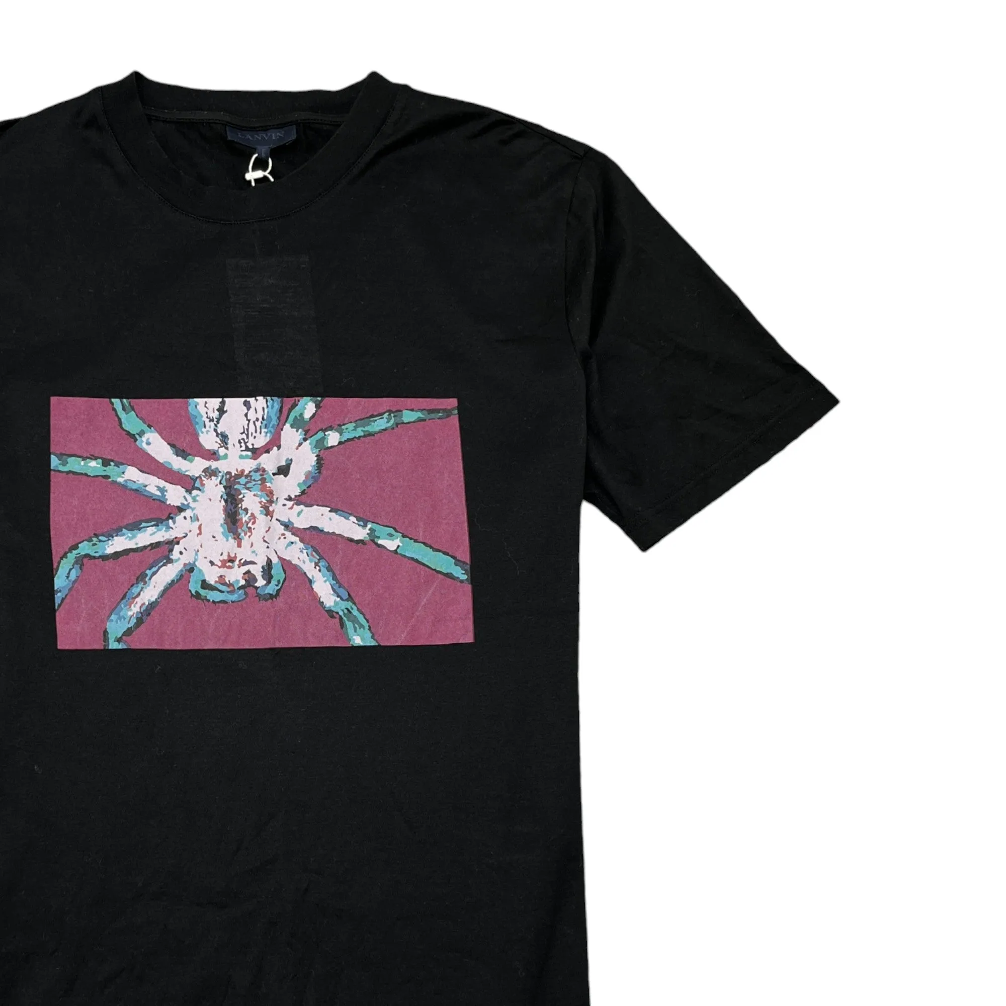 Men's Spider Print T-Shirt Black Size S