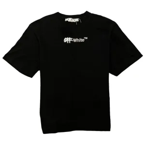 Men's Spray Helvetica Logo Embroidered T-Shirt Black Size XL