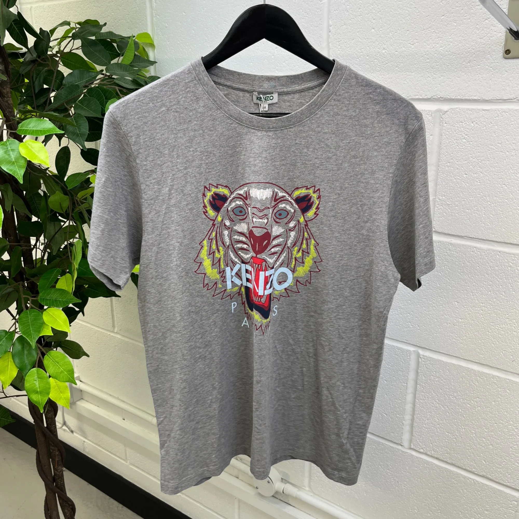 Men's Tiger Logo T-Shirt Grey Size M