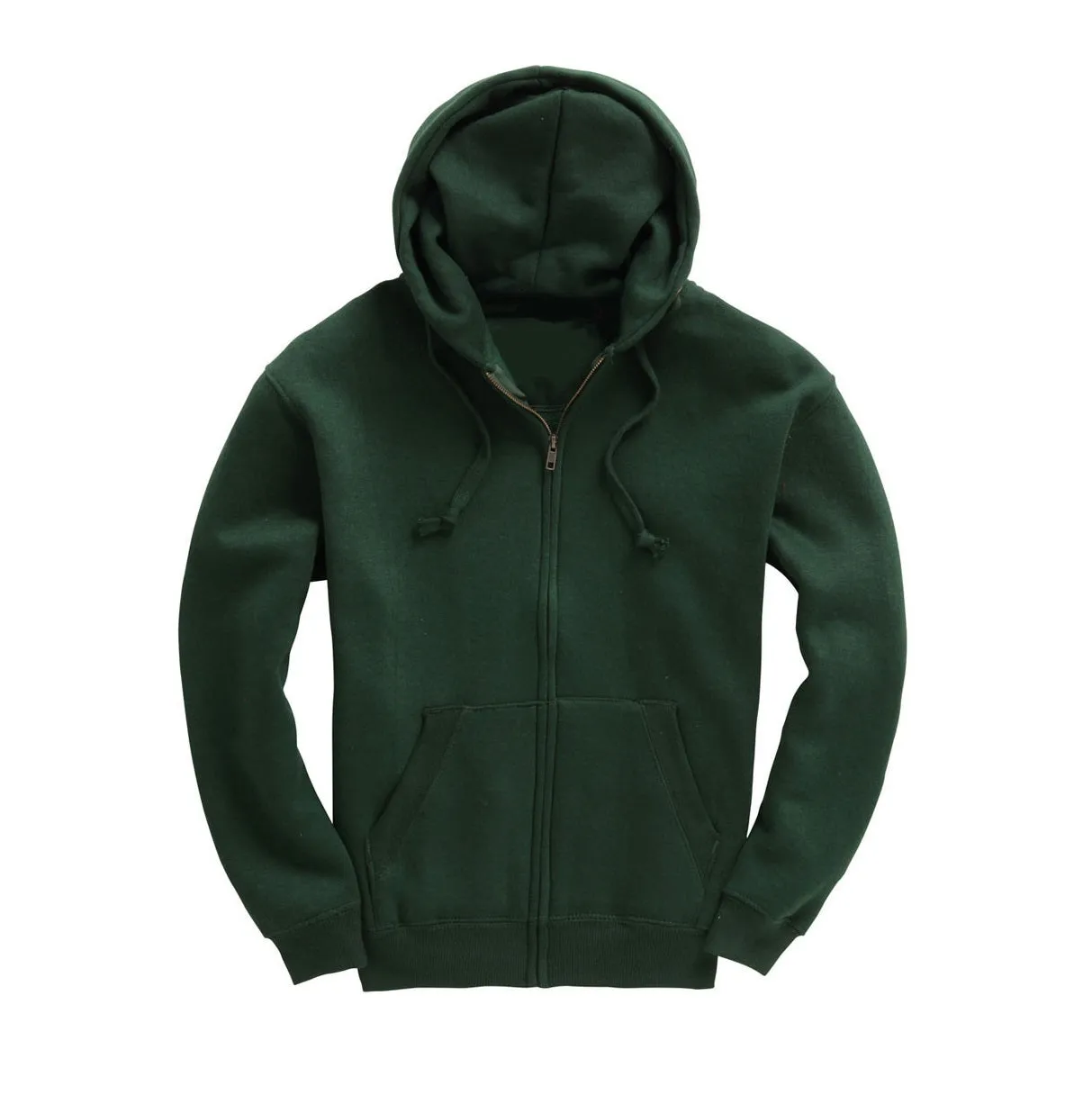 Mens Zip Up Premium Hoodie - Bottle Green