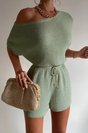 MIAMI KNIT PLAYSUIT - SAGE