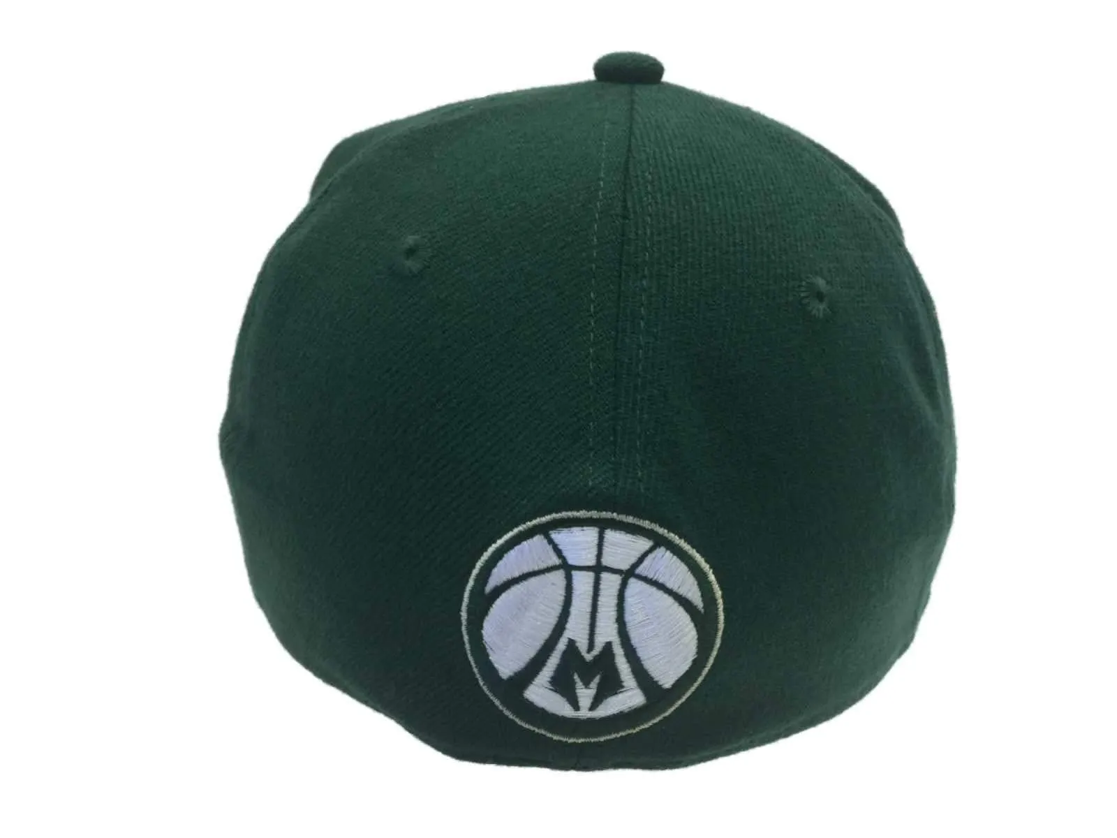 Milwaukee Bucks Adidas Green Basketball Logo Flexfit Flat Bill Hat Cap (S/M)