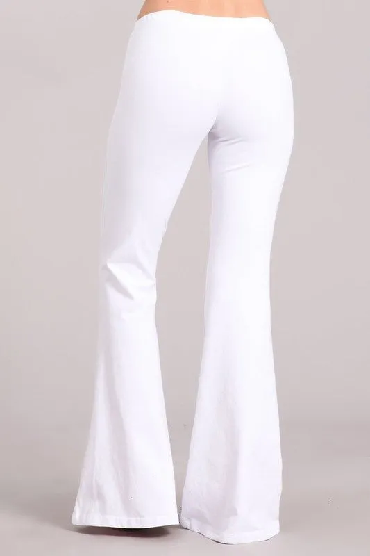 Mineral Wash Bell Bottom Soft Pants, White