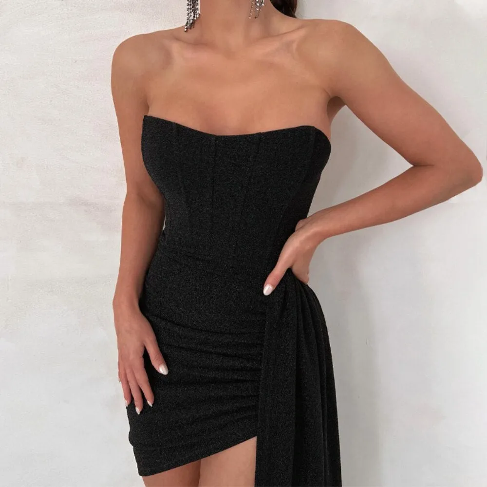 Mini Strapless Corset Backless Evening Dress