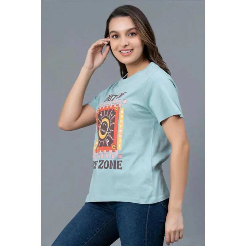 Mode by RedTape Half Sleeves Cotton T-Shirt for Women | Comfortable & Breathable Round Neck Cotton T-Shirt