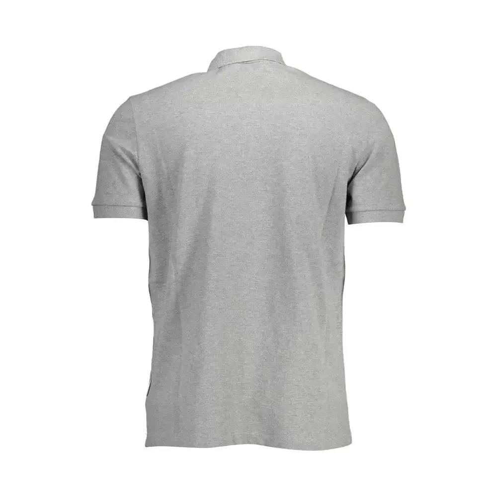 Napapijri Gray Cotton Men Polo Shirt