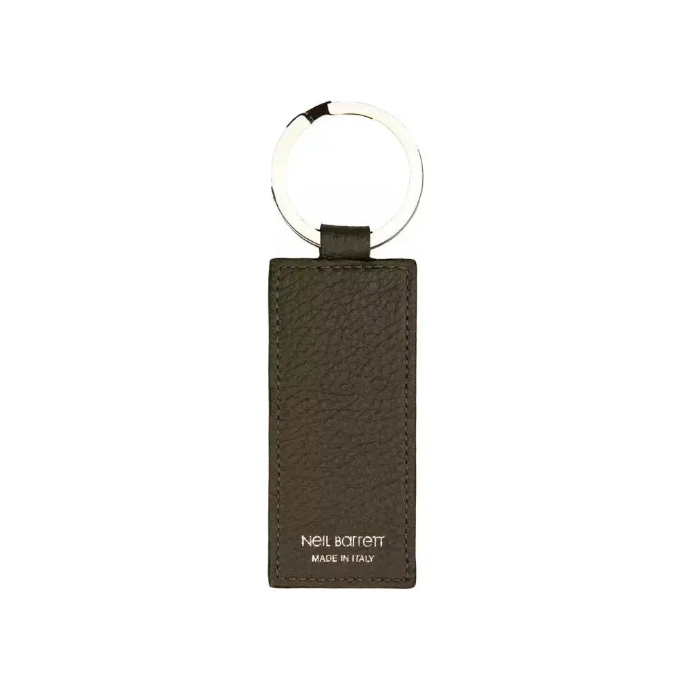 Neil Barrett Green Leather Men Keychain