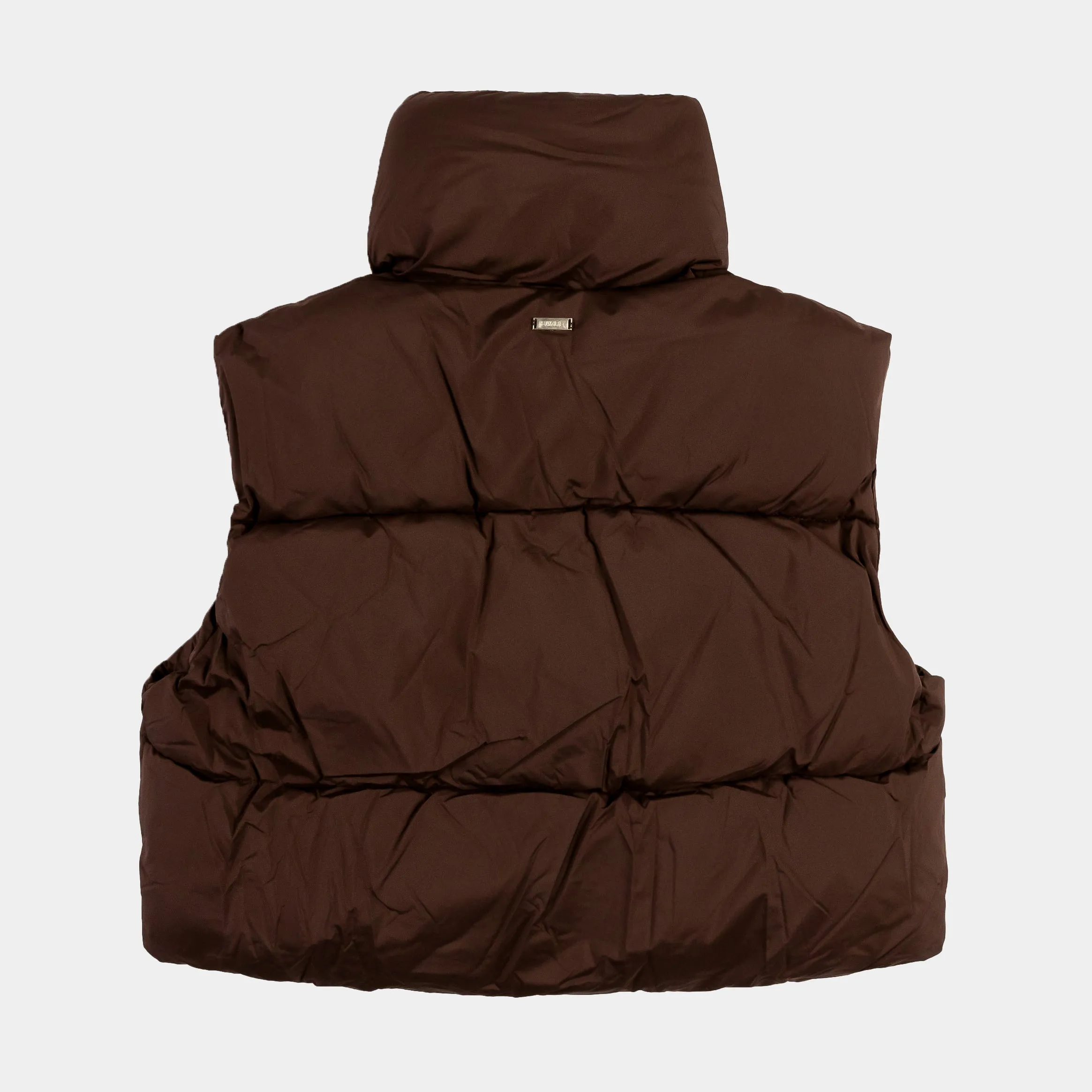 Nylon Puffer Womens Vest (Brown)