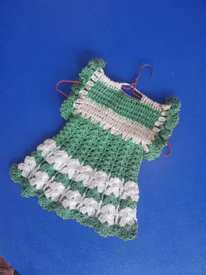 Object- Hand crocheted Dress on tiny hanger