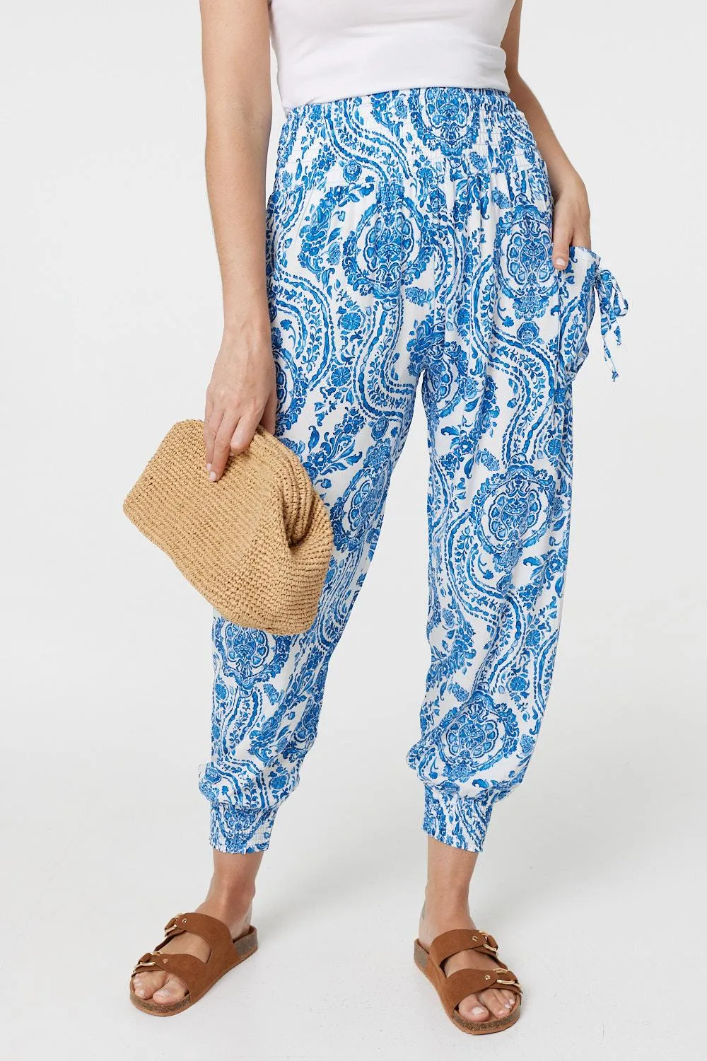 Paisley Print High Waist Harem Pants