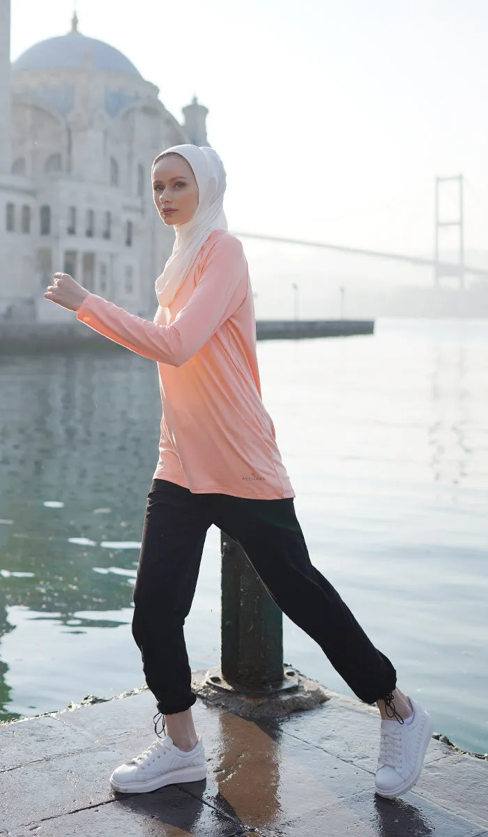 Peachy Soft Long Sleeve Modest T Shirt - Apricot