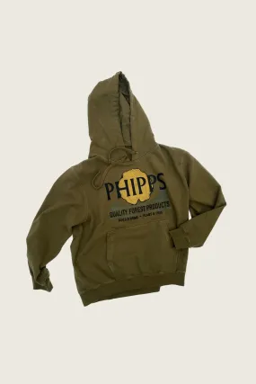 PHIPPS LUMBER LOGO HOODIE PLATOON GREEN