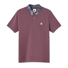 Pretty Green Marriot Paisley Collar Purple Polo Shirt