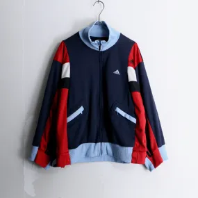 "Re:make" navy × red track jacket