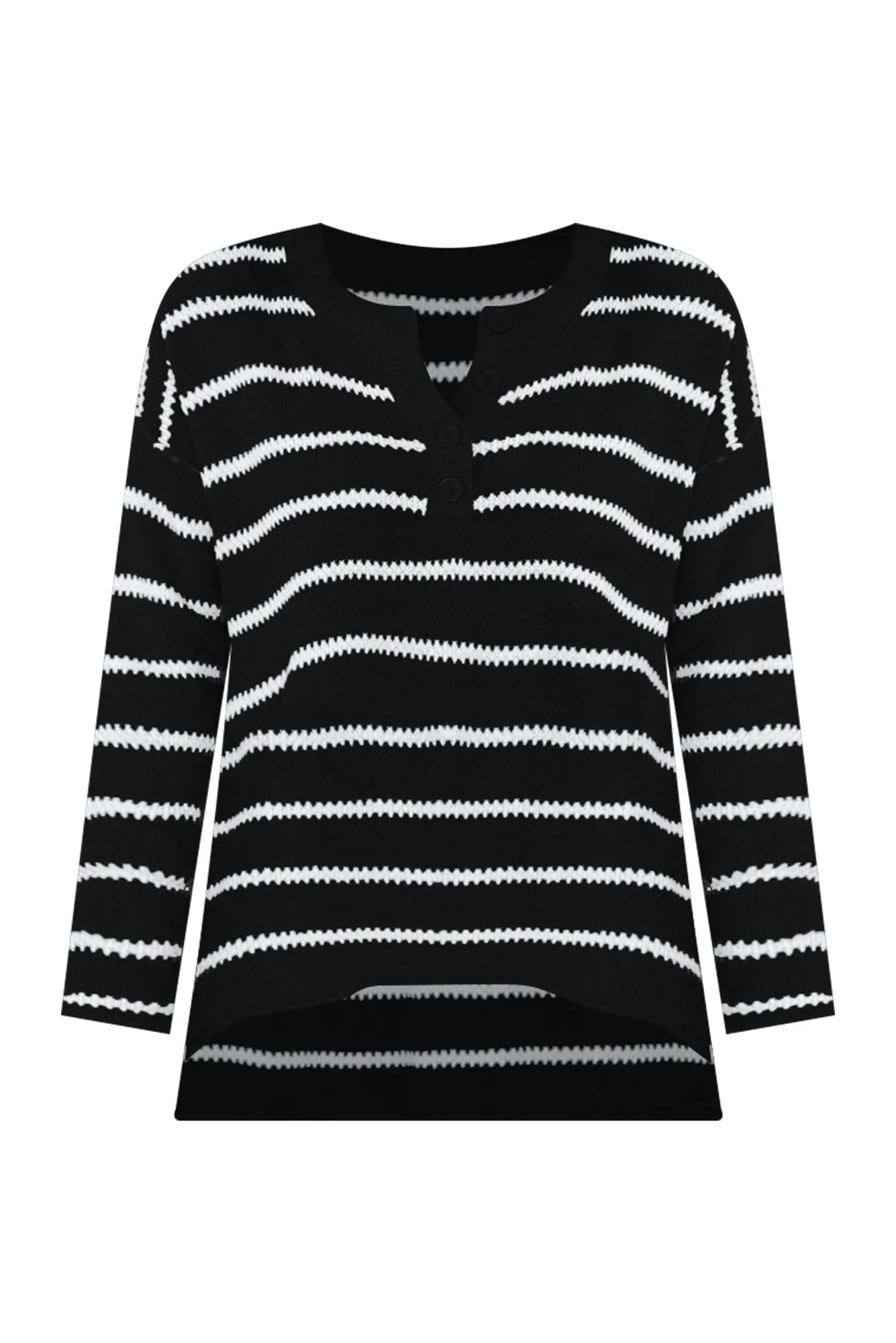 Rizzo Black Stripe Knit Jumper