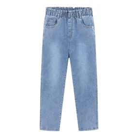 Ruffle Waist Denim Pants