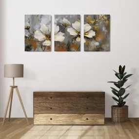 SCPmarts Modern Art Floral Painting For Living Room Bedroom Office Wall Decoration Wood Premium Paintings With Frame For Home Decoration (Abstract Flower 6, 12 Inch x 16 Inch)