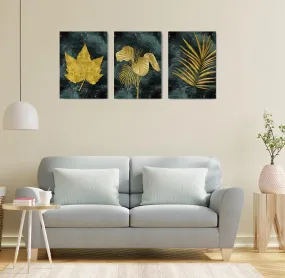 SCPmarts Modern Art Floral Painting For Living Room Bedroom Office Wall Decoration Wood Premium Paintings With Frame For Home Decoration Set Of 3 Size 12 Inch x 16 Inch (Flower 2)