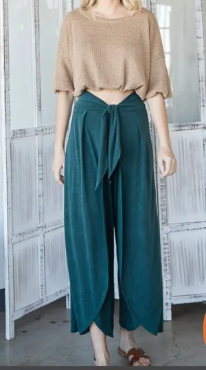 Self tie split leg pants