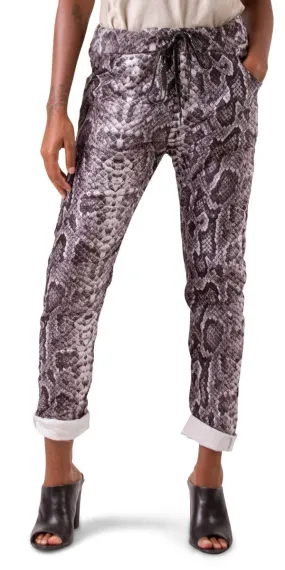 Snake Print Tie-Waist Pant