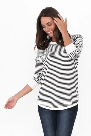 Sophie Black Stripe Knit Jumper