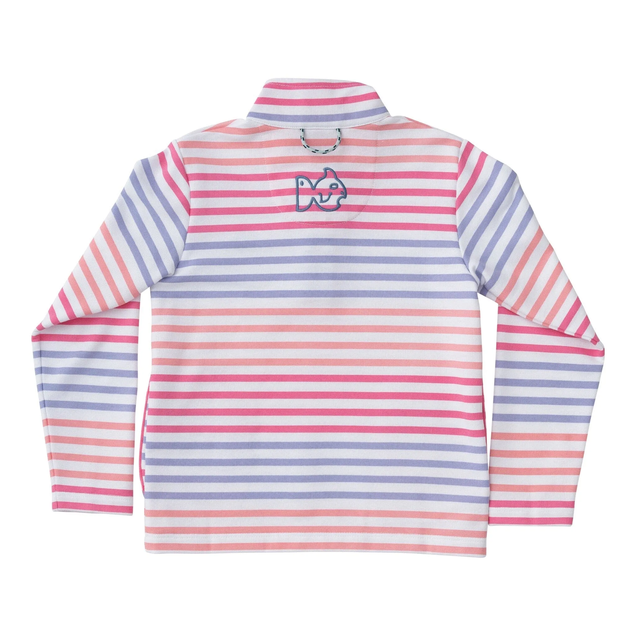 Sporty Snap Pullover - Pink Carnation Multi Stripe