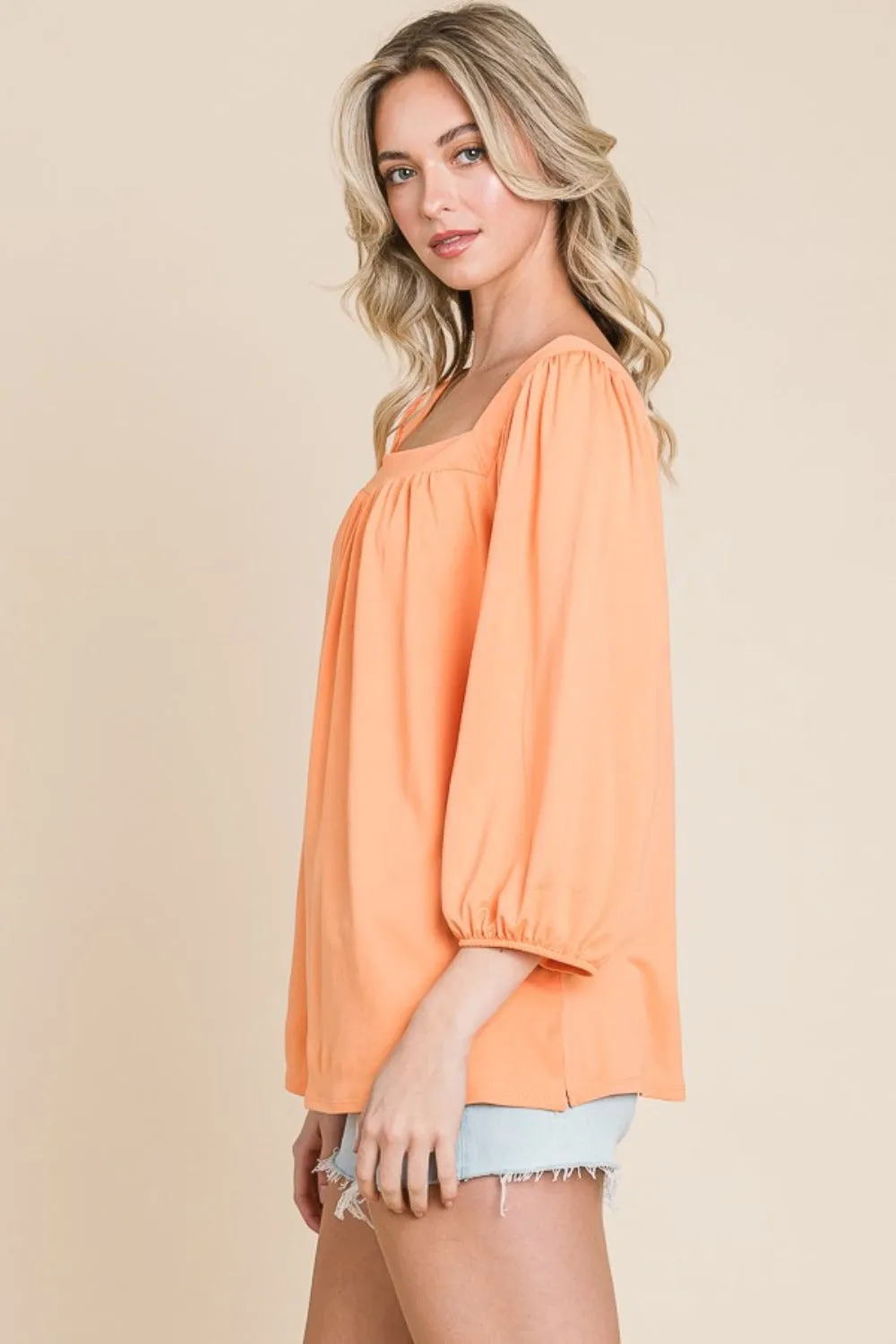 Square Neck Puff Sleeve Top