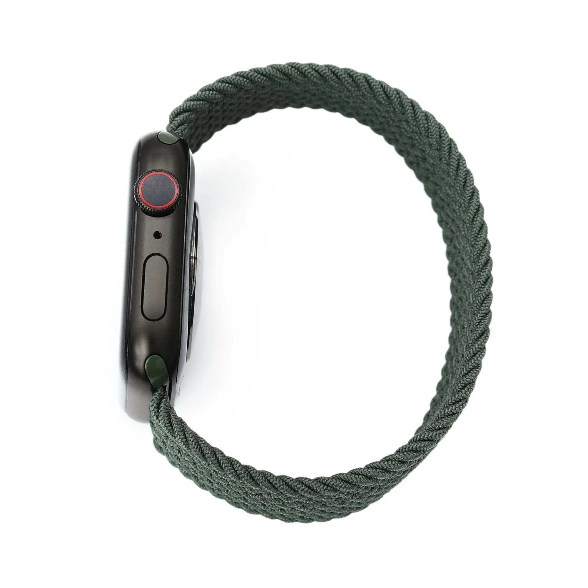 Stretchable Military Green Solo Loop Braided compatible with Apple Watch 44mm / 42mm models