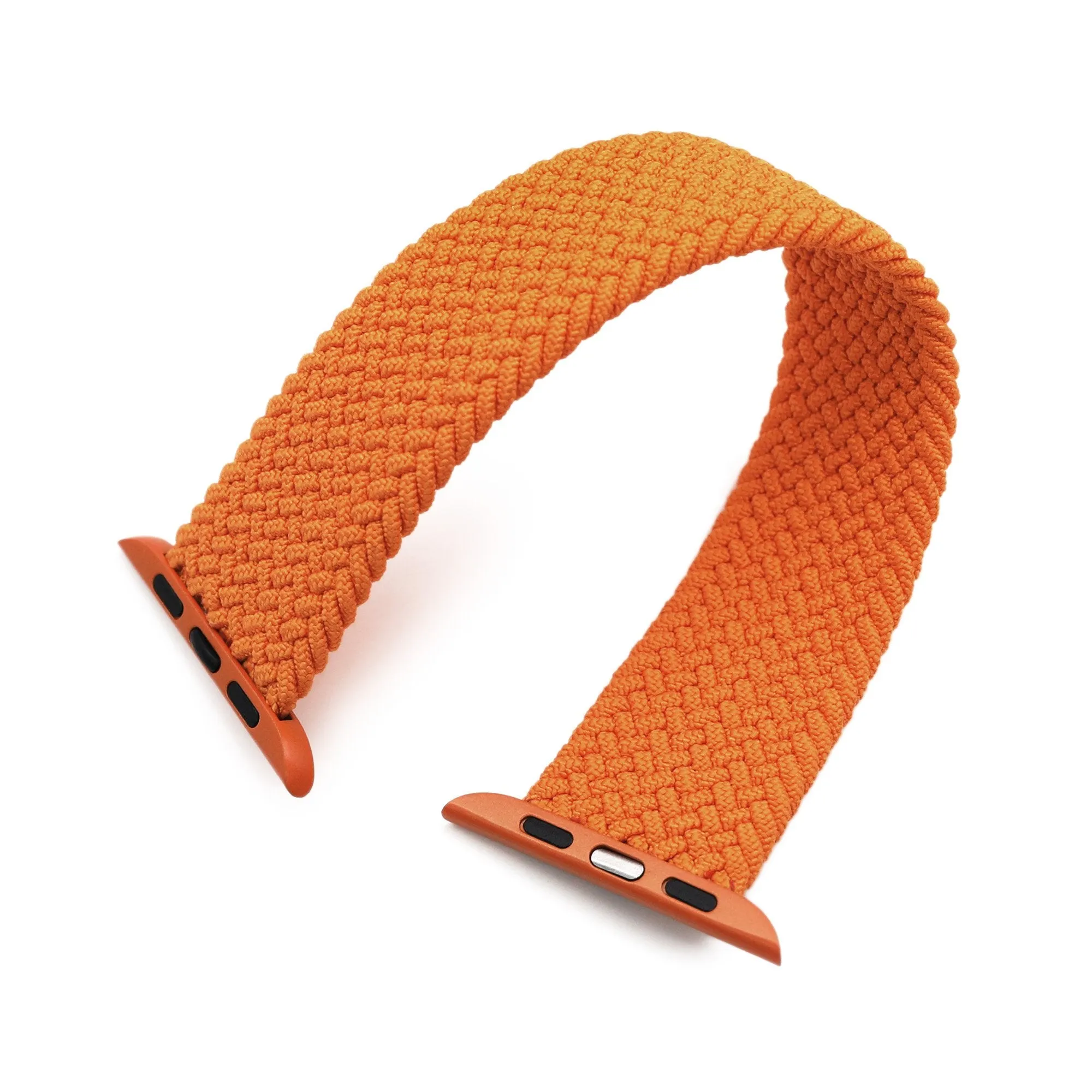 Stretchable Orange Solo Loop Braided Watch Band compatible with Apple Watch 44mm / 42mm models