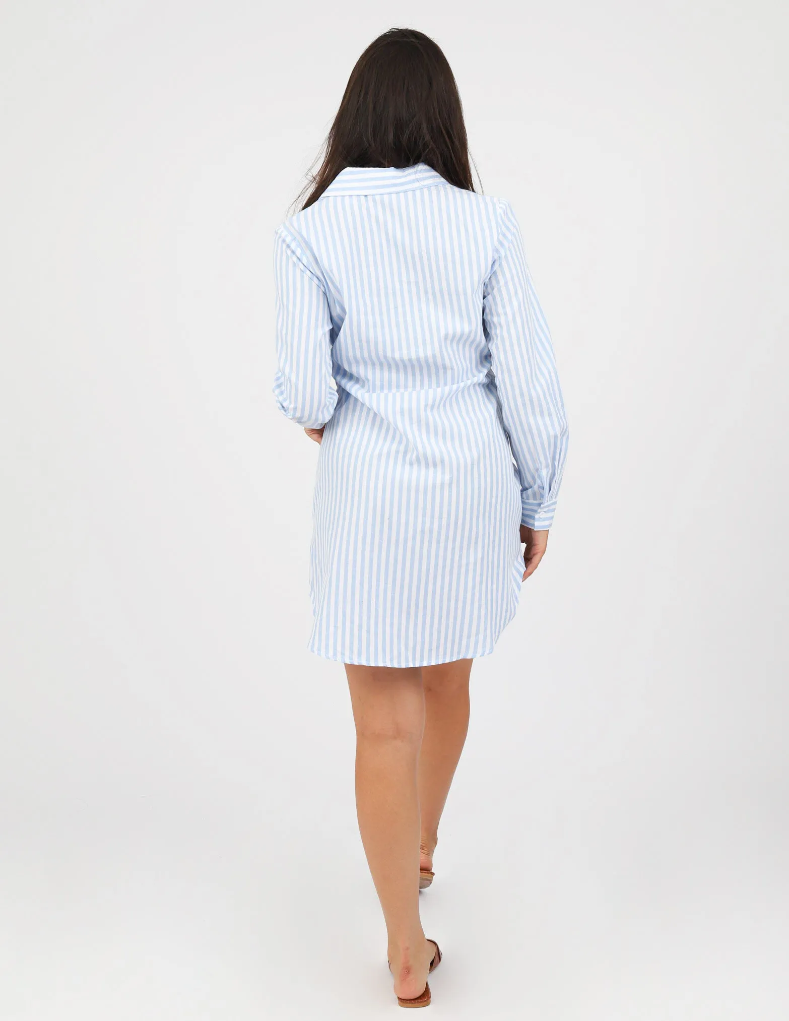 Striped Waist Tie Shirt