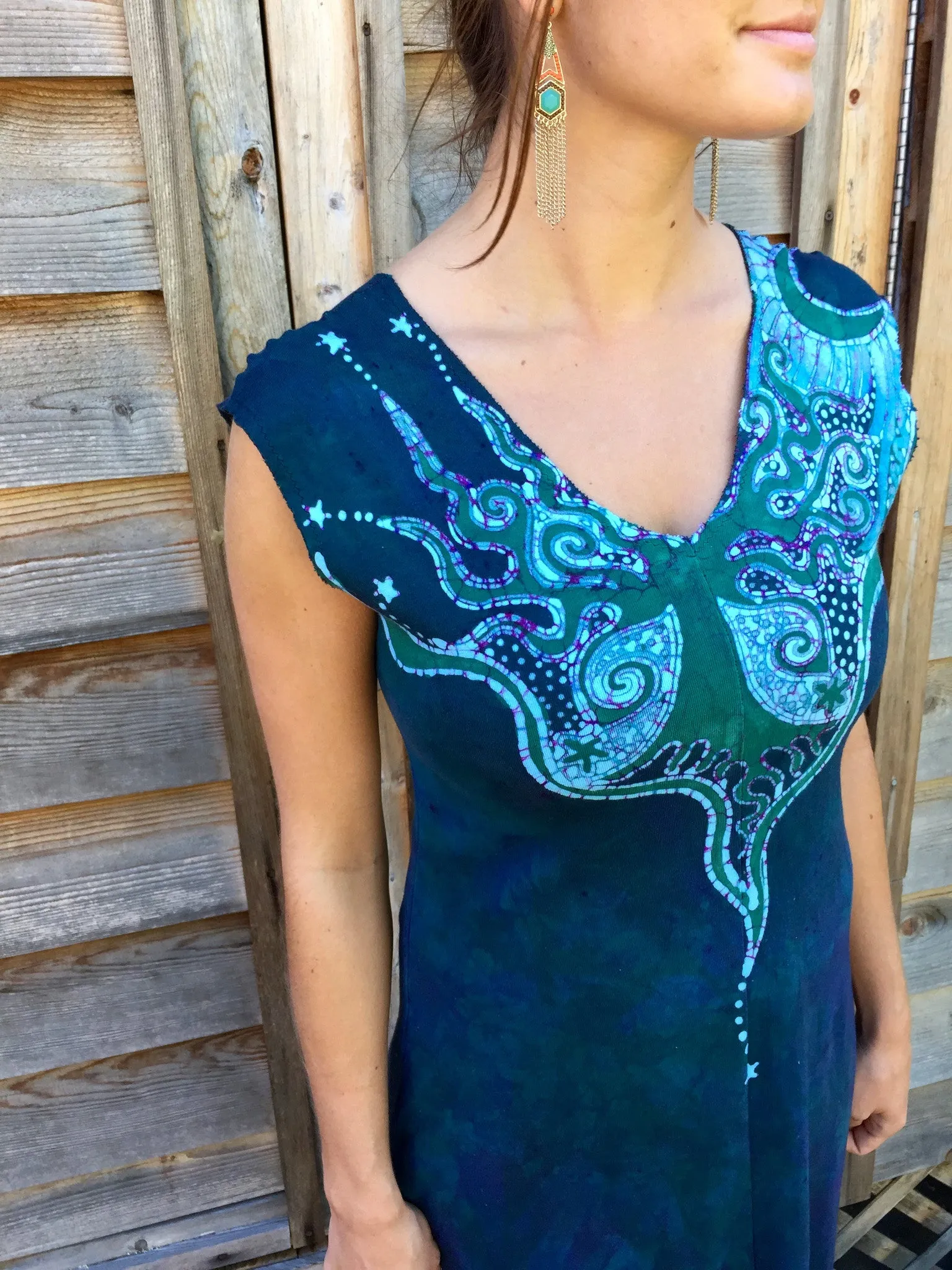 Swing Into The River Tree Organic Cotton Batik Dress