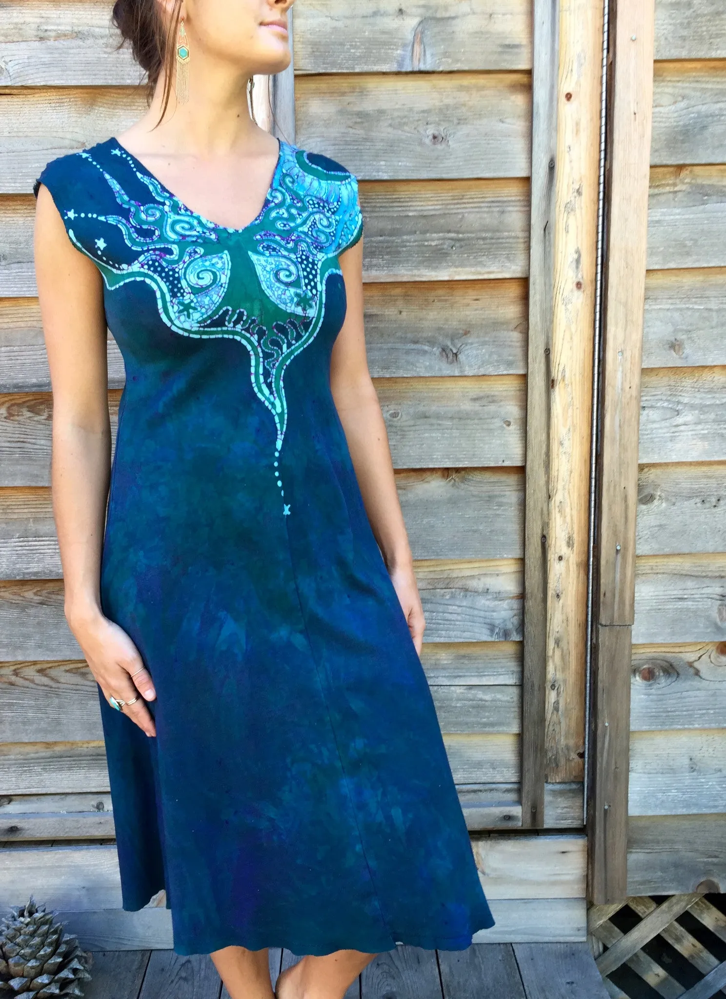 Swing Into The River Tree Organic Cotton Batik Dress