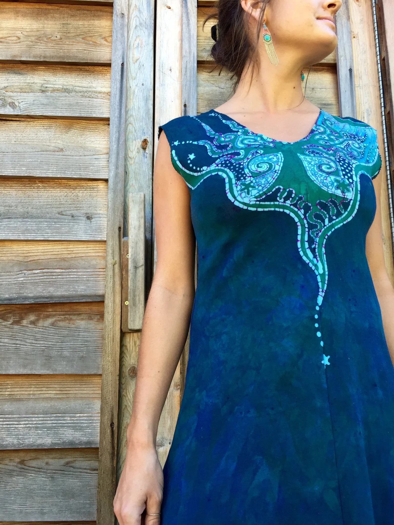 Swing Into The River Tree Organic Cotton Batik Dress